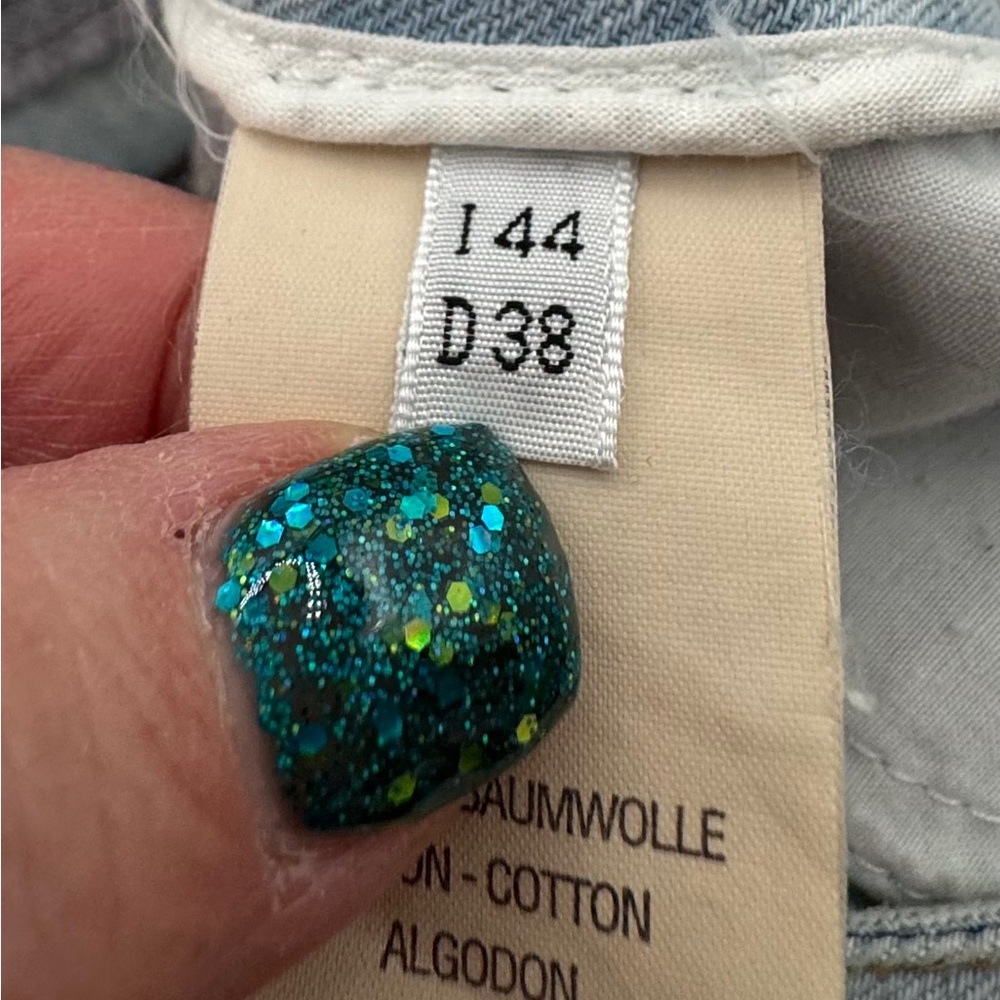Y2K Blumarine Crystal Studded Acid Wash Distressed Jeans R-9” I-30” Size I44/D38 - Picture 13 of 16
